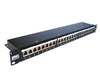 1U 19" 24 Port CAT6 Network RJ45 Vertical Shielded Patch Panel (STP) w/ Cable Management