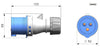 16A Commando Plug - 6h/200-250V~, 2P+E, IP44, with Gland & Cap
