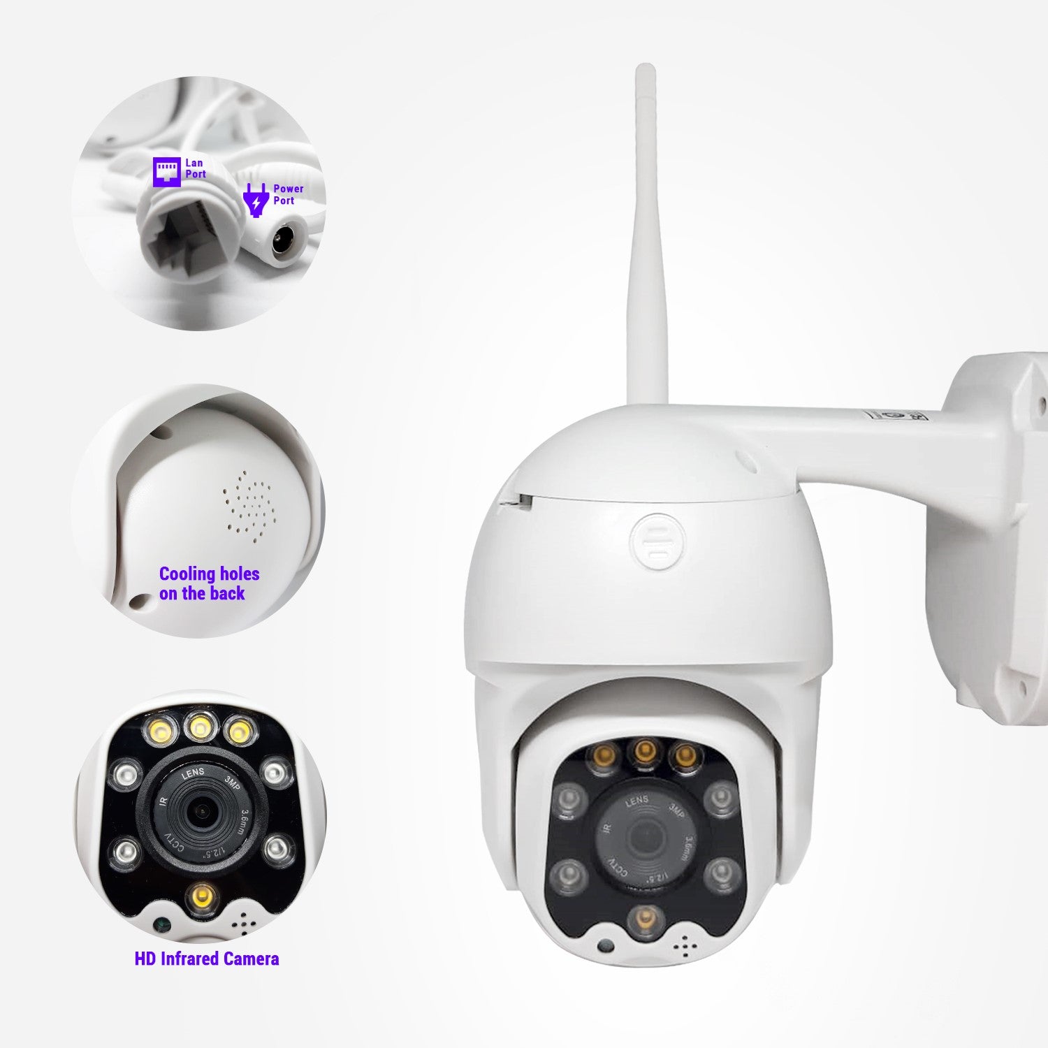 Wireless Outdoor Wifi IP Home Security CCTV Camera 1080P Pan/Tilt/Wide Angle with Night Vision, Waterproof, Smart Motion Sensor - Netbit UK