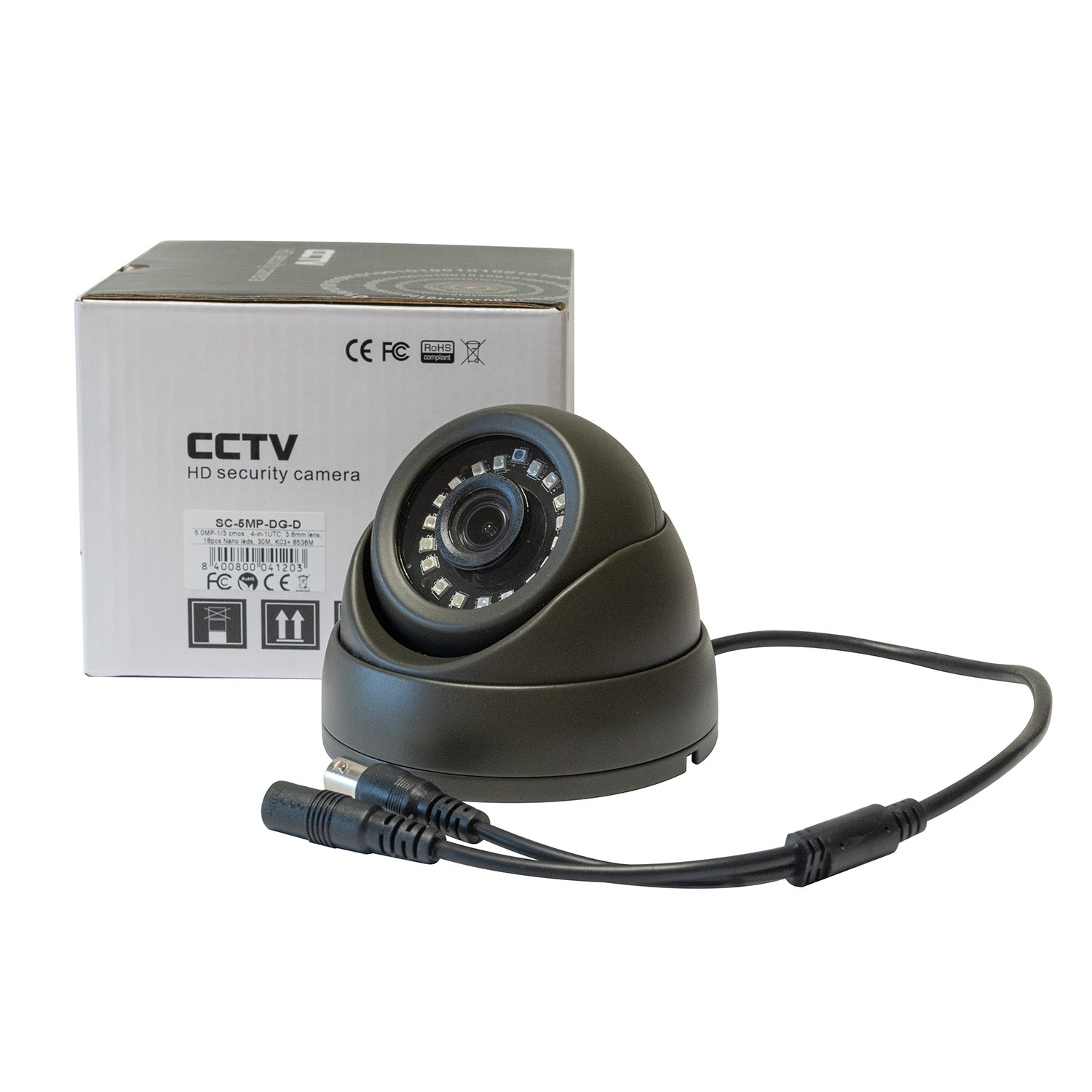 5MP CCTV Security Dome Camera - Grey (SC-5MP-DG-D)