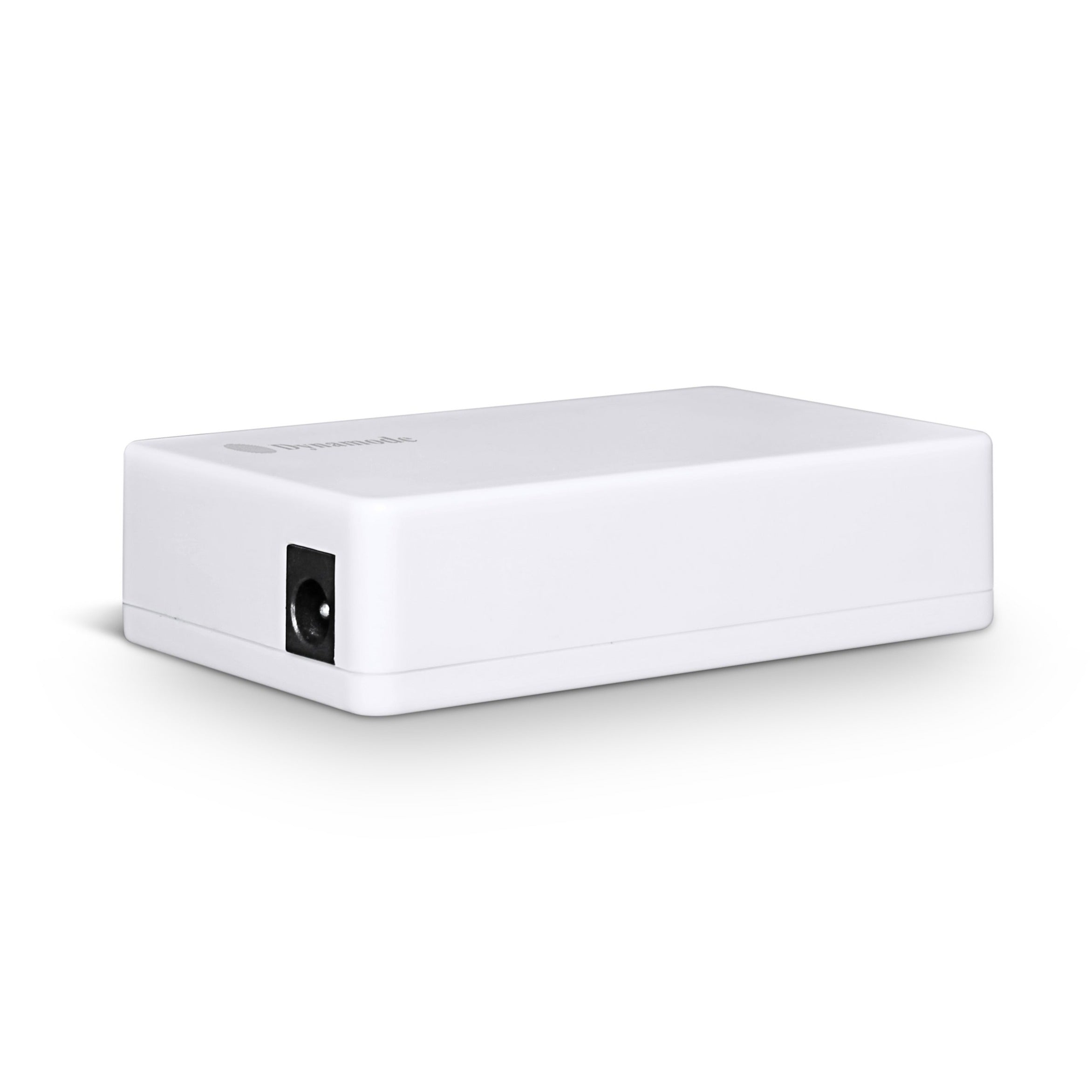 5-Port 10/100 Mbps Fast Network Ethernet Switch (Desktop or wall-mounted) showing its input power port.