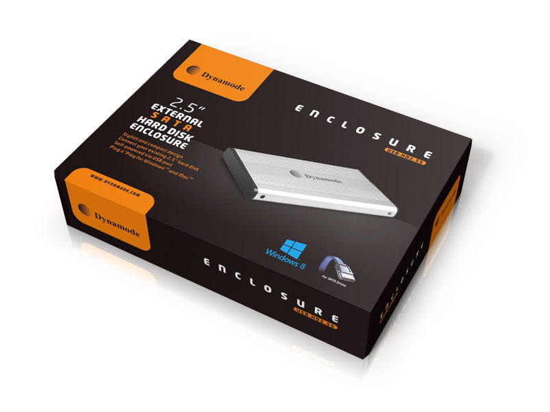 Box packaging of a 2.5"  SATA HDD External Enclosure USB 2.0 (Silver) - Netbit UK