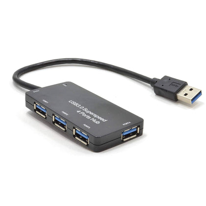 4 Port Mini USB3.0 Hub - Black - Netbit UK