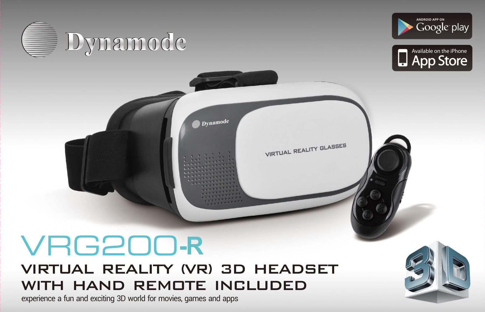 VR Headest + Remote - 3D Virtual Reality using your phone