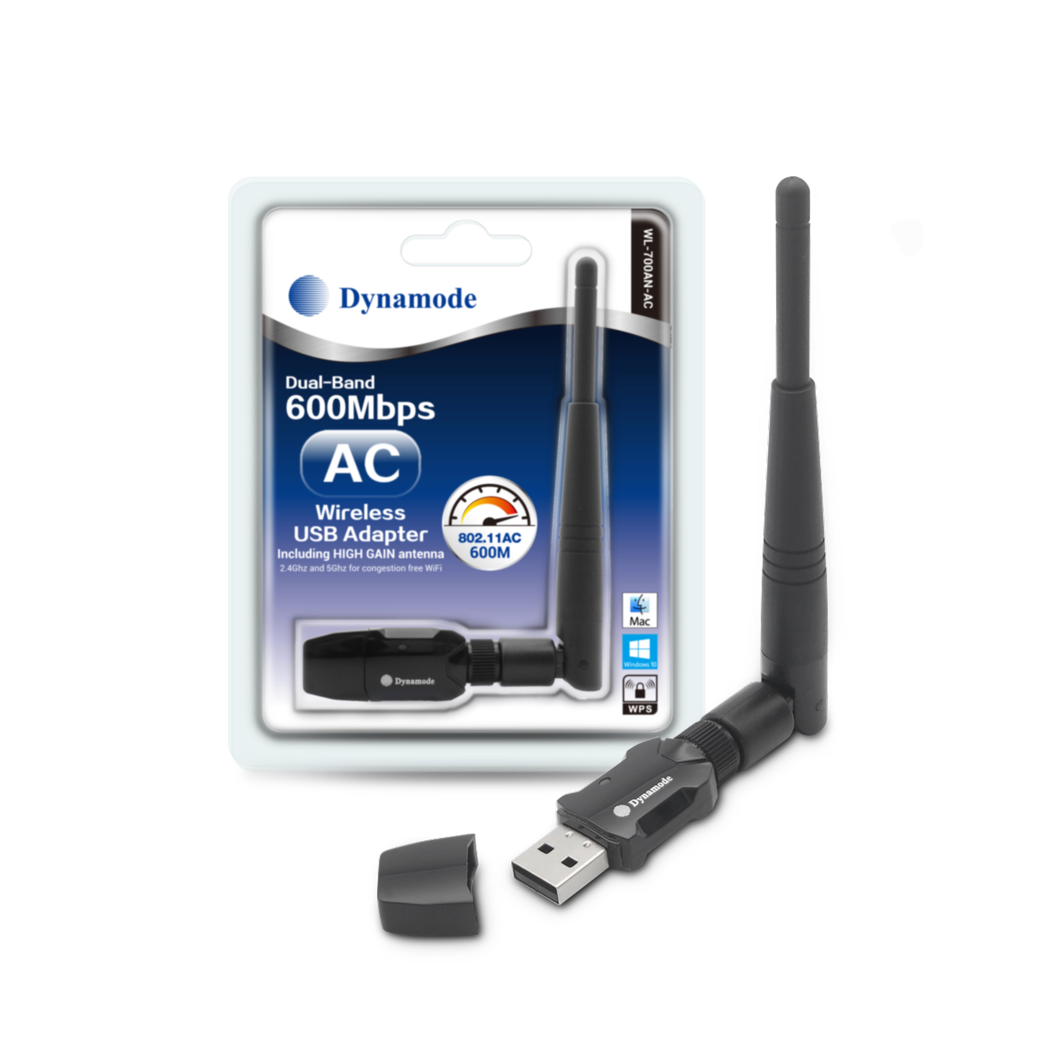 Dual Band 11ac Wifi USB Adapter with Removable Antenna 3dBi - Netbit UK