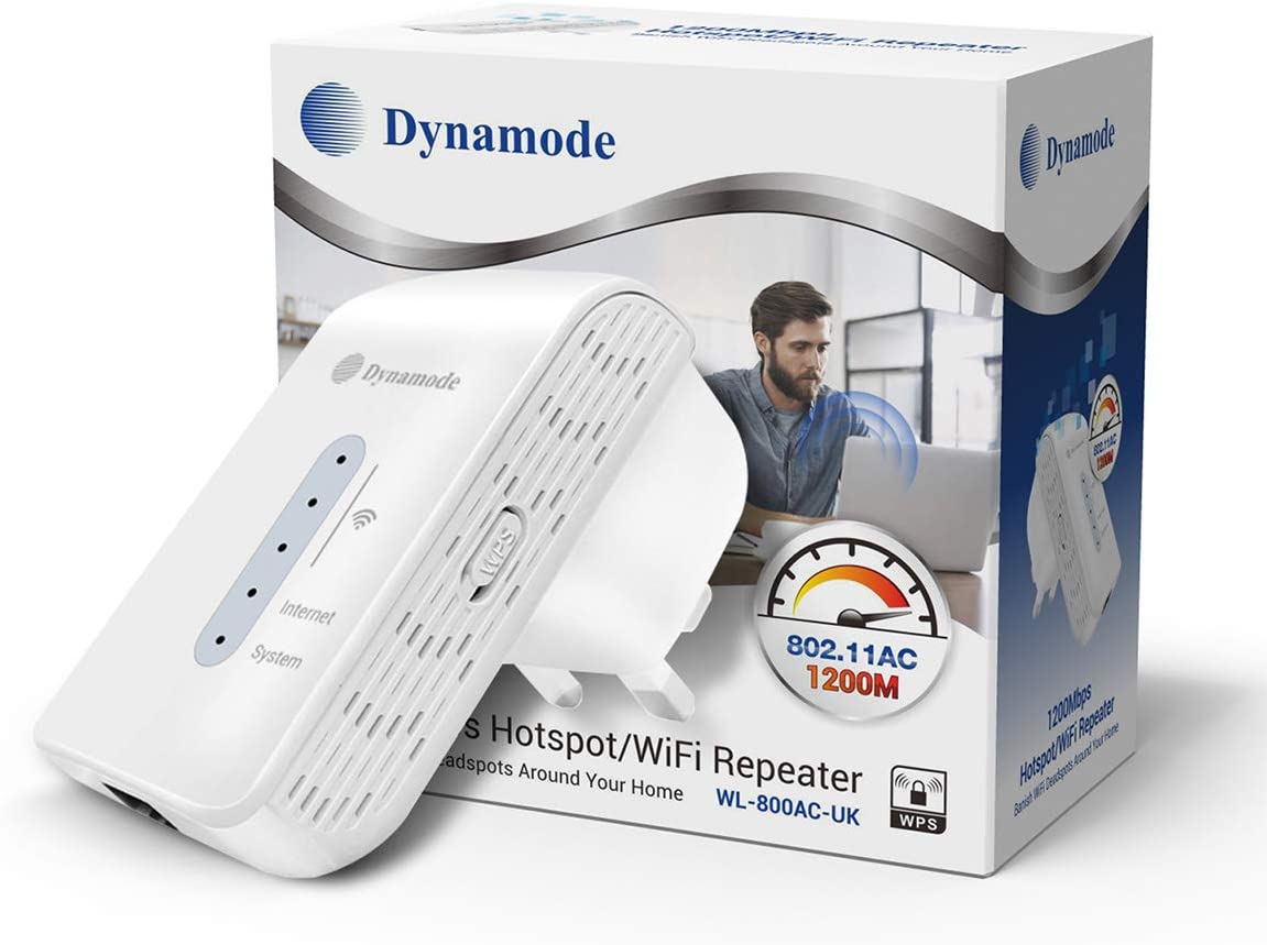 Dynamode - 2.4/5GHz AC WiFi Extender | Access Point | Signal Booster for Home & Office (1200MBPs)