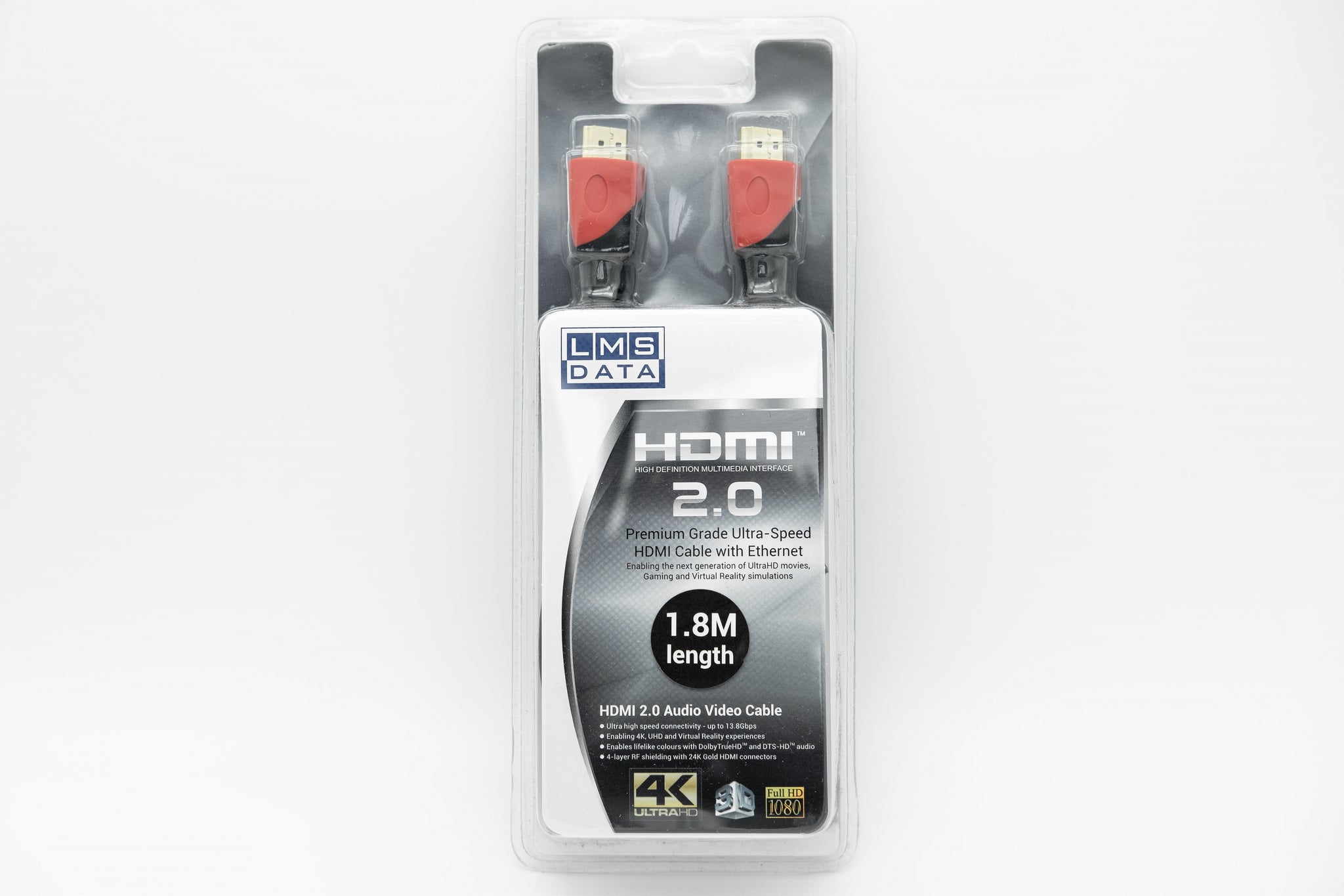 High Speed 4K HDMI2.0 Cable - 1.8m (Retail Blister)