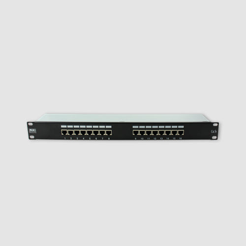 1U 19" 16 Port CAT5E Network RJ45 Vertical Shielded Patch Panel (STP) - Netbit UK